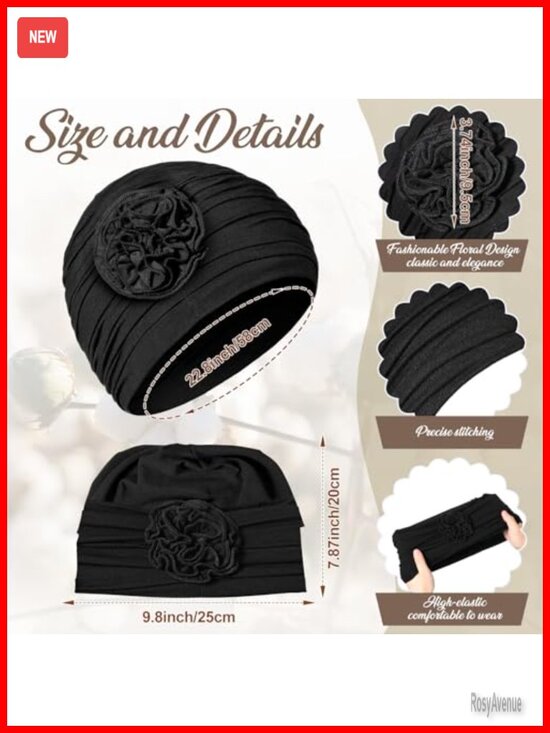 Soft Cotton Beanie Turban Headwrap Hats for Women - Chemo Headwear